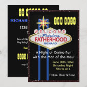 Invitation Poker Party New Daddy Baby shower (Devant / Derrière)