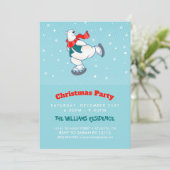 Invitation Polar bear on ice skates (Debout devant)