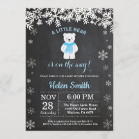 Polar Bear Winter Boy Baby shower Chalkboard