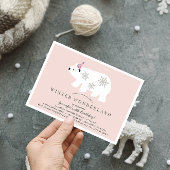 Invitation Polar Bear Winter Wonderland Rose Anniversaire
