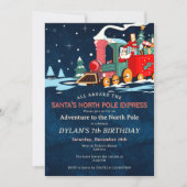 Invitation Polar Express Train Adventure Kids Birthday Party (Devant)