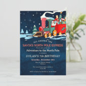 Invitation Polar Express Train Adventure Kids Birthday Party (Debout devant)