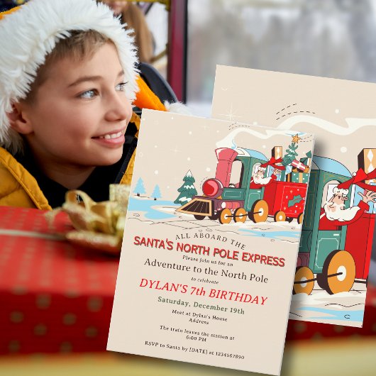 Invitation Polar Express Train Kids Birthday Party Adventure