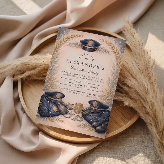 Invitation Police Academy Formal Badge Graduation