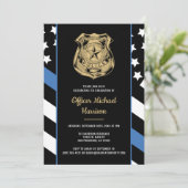 Invitation Police Academy Graduation Law Enforcement Flag (Debout devant)
