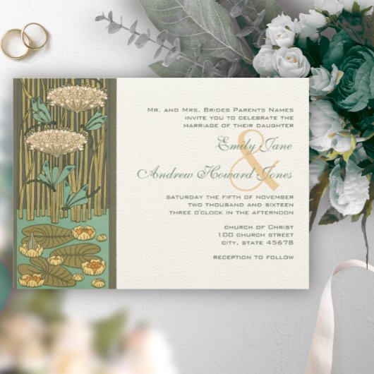 Invitation Police Art Nouveau Dragonfly foncé RVB Code Hexadé