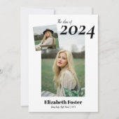 Invitation Police audacieuse moderne simple graduation Invita (Devant)