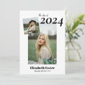 Invitation Police audacieuse moderne simple graduation Invita (Debout devant)