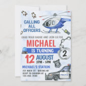 Invitation Police Boy 2e fête d'anniversaire (Devant)
