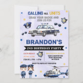 Invitation Police Boy 2e fête d'anniversaire (Devant)