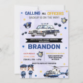 Invitation Police Boy Baby shower Party (Devant)