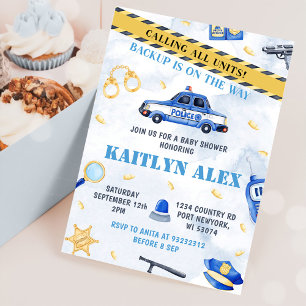 Invitation Police Boy Baby shower Party