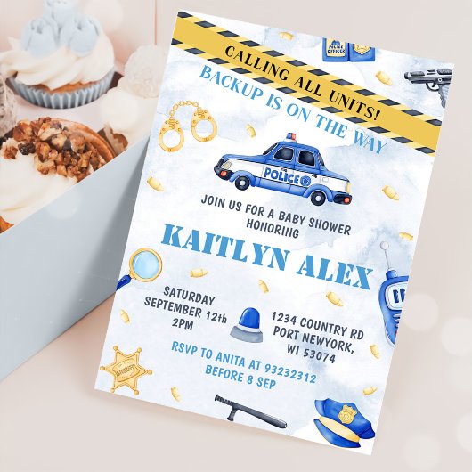 Invitation Police Boy Baby shower Party