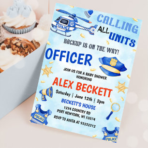 Invitation Police Boy Baby shower Party