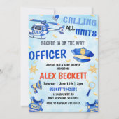 Invitation Police Boy Baby shower Party (Devant)