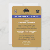 Invitation Police Chef Blue Line Gold Retirement (Devant)