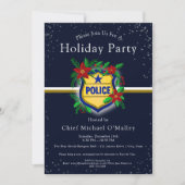 Invitation Police Christmas Elegant Holiday Party (Devant)