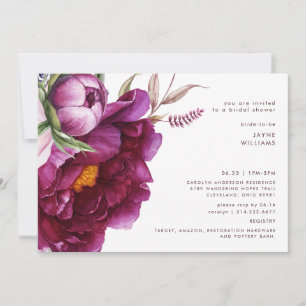 Invitation Police de caractères moderne florale vin Bold Mari