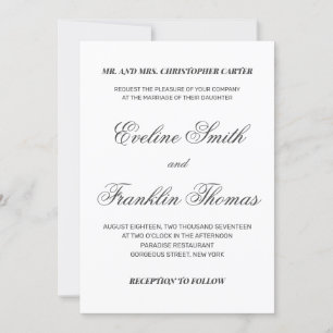 Invitation Police de script de calligraphie simple et moderne