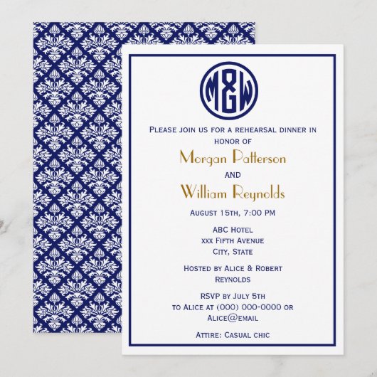 Invitation Police do-it-yourself BG du cercle de la marine bl (Devant / Derrière)