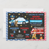 Invitation Police & Firefighter Joint Birthday (Devant)
