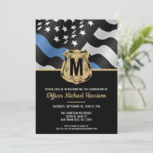 Invitation Police Graduation Law Enforcement Monogram Initial (Debout devant)