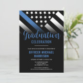 Invitation Police Graduation Party Blue Line Police Enforceme (Debout devant)