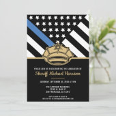 Invitation Police Graduation Party Blue Line Police Enforceme (Debout devant)