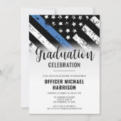 Invitation Police Graduation Party Blue Line Police Enforceme (Devant)