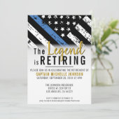 Invitation Police Ligne Bleue Mince Police Application de la (Debout devant)