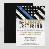 Invitation Police Ligne Bleue Mince Police Application de la (Devant / Derrière)