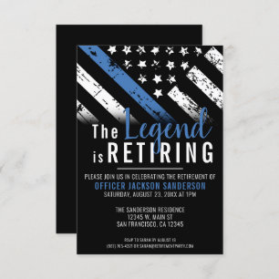 Invitation Police Ligne Bleue Mince Police Application de la 