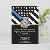 Invitation Police Ligne Bleue Mince Police Application de la  (Debout devant)