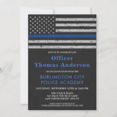 Invitation Police Mince Ligne Bleue Diplôme d'application de (Devant)