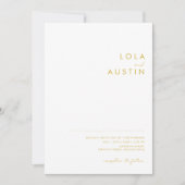 Invitation Police minimaliste d'or moderne Décontracté Mariag (Devant)