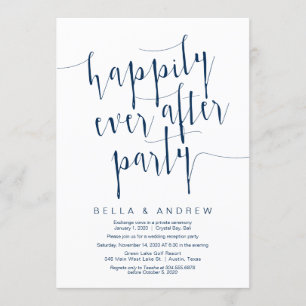 Invitation Police moderne bleu marine modifiable, Mariage fui