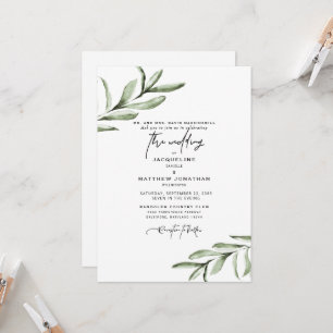 Invitation Police moderne Simple Foliing Mariage