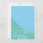 Invitation Police moderne Turquoise Blue Graduation Photo (Dos)