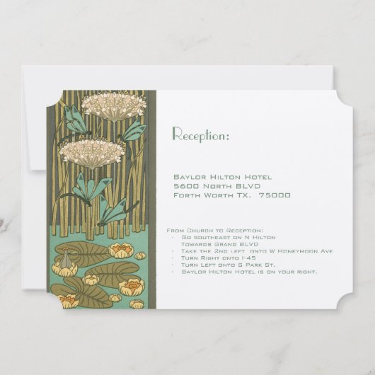 Invitation Police noire Dragonfly Art nouveau RGB HexCode 4C5 (Dos)