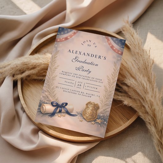 Invitation Police Officer Academy Milestone Graduation