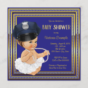 Invitation Police Officier Baby Girl Show
