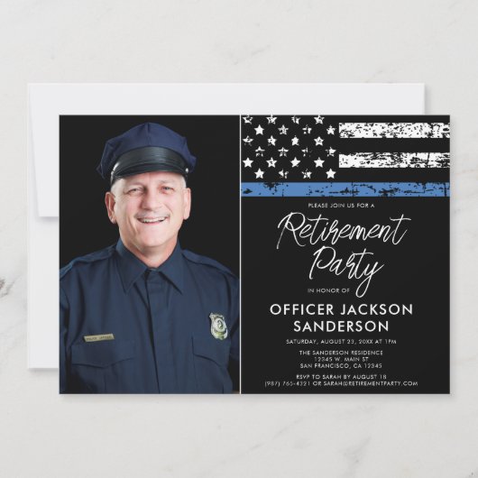 Invitation Police Officier de retraite police application de (Devant)