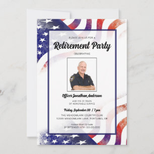 Invitation Police Officier Photo American Retirement Party