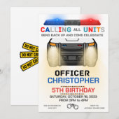 Invitation Police Officier Police Parti Anniversaire (Devant / Derrière)