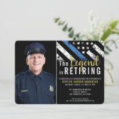 Invitation Police Police Agent de police retraite Photo (Debout devant)