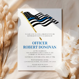 Invitation Police Police Application Ligne Bleue Mince