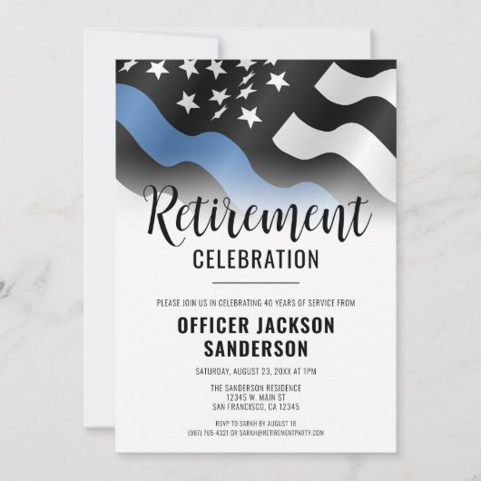 Invitation Police Police Service de la retraite (Devant)