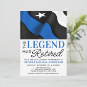 Invitation Police Retirement Party Bleu American Drapeau (Debout devant)