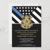 Invitation Police Retraite Ligne bleue Drapeau Application de (Devant)