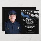 Invitation Police Retraite Ligne bleue Police Application de (Devant / Derrière)